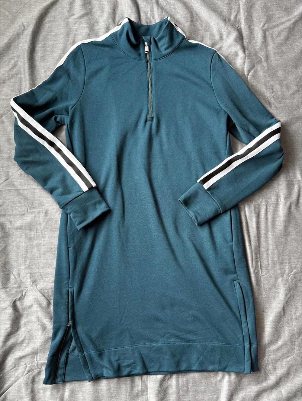 Athleta Crosstown Womens Track Dress Size Medium Oceanic Teal Sporty Athletic